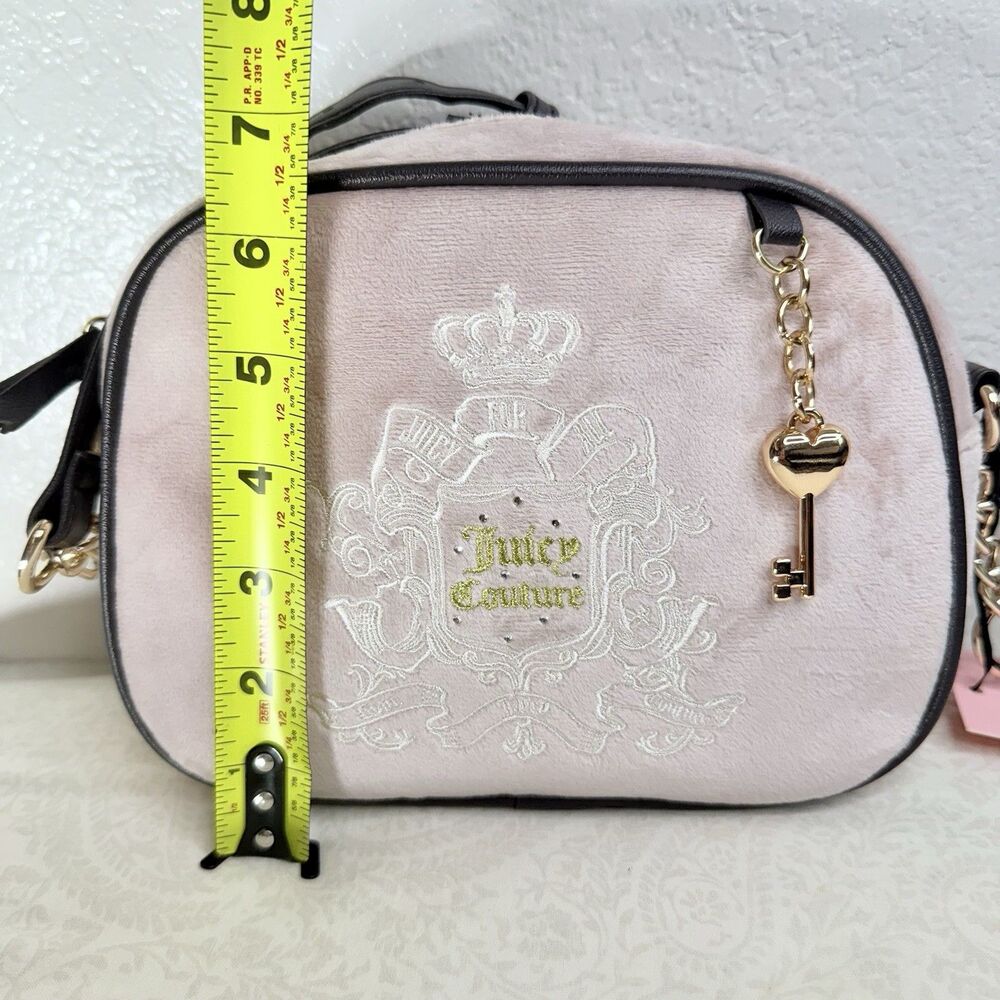 NWT Juicy Couture Juicy For All Crossbody Bag Pink Velour Y2K 2000s Style - Picture 10 of 13